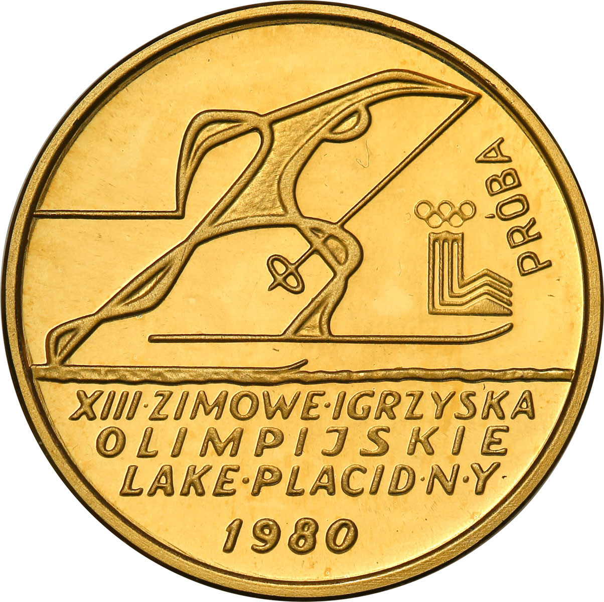 PRL. PRÓBA złoto 2000 złotych 1980 XIII Zimowe Igrzyska Olimpijskie Lake Placid